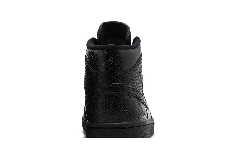 Wmns Air Jordan 1 Srednje Crna Zmijska Koža