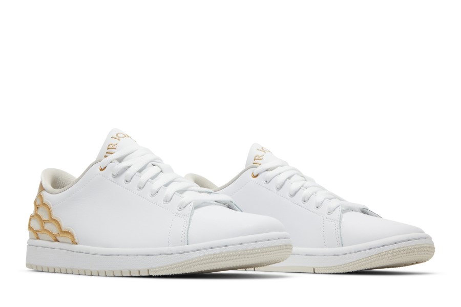 Air Jordan 1 Središnji Teren Bijelo Zlato