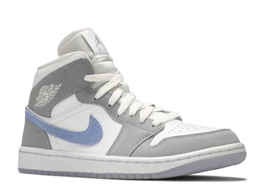Wmns Air Jordan 1 Mid-wolf Sivi Aluminij