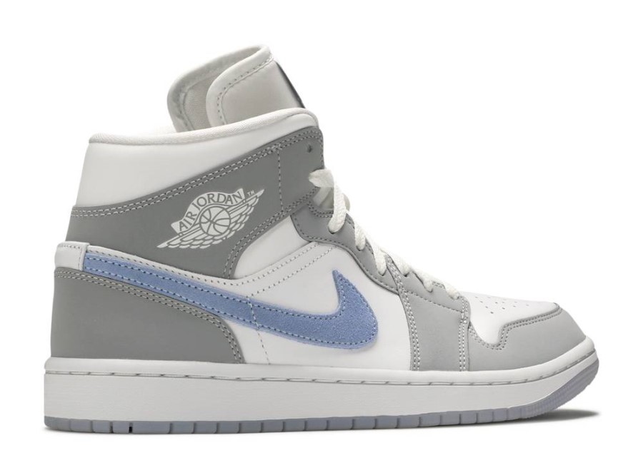 Wmns Air Jordan 1 Mid-wolf Sivi Aluminij