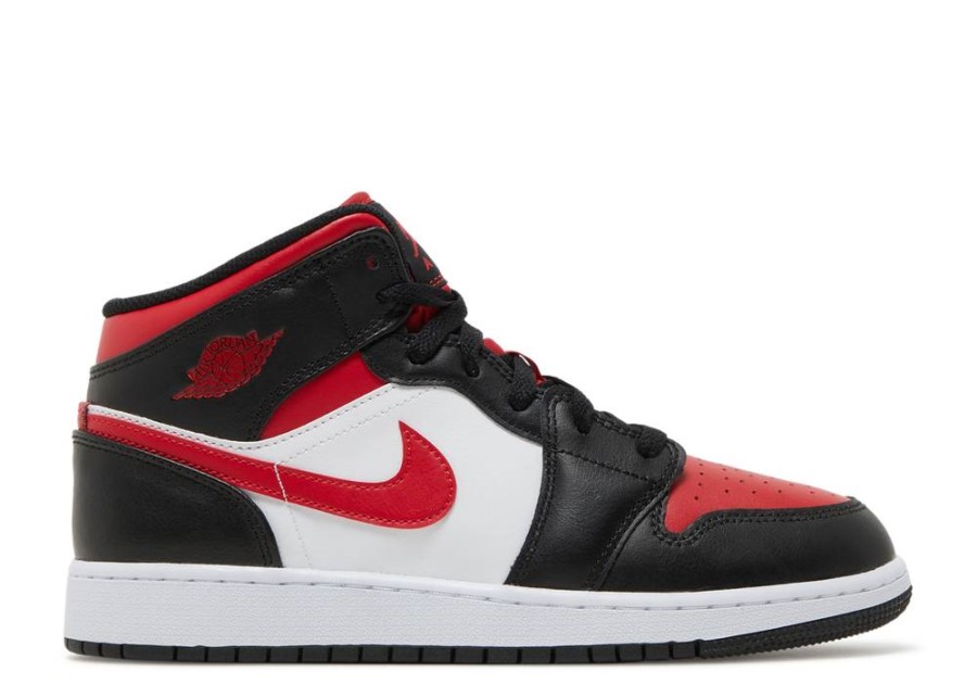Air Jordan 1 Mid Gs' Black Fire Red