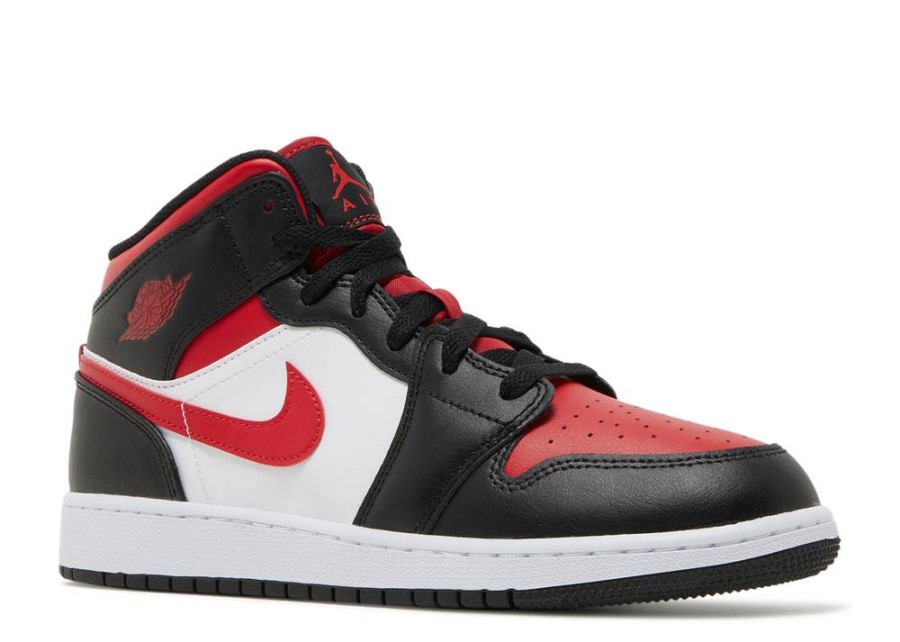 Air Jordan 1 Mid Gs' Black Fire Red