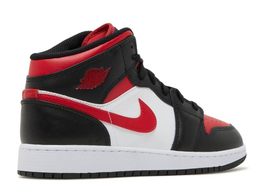 Air Jordan 1 Mid Gs' Black Fire Red