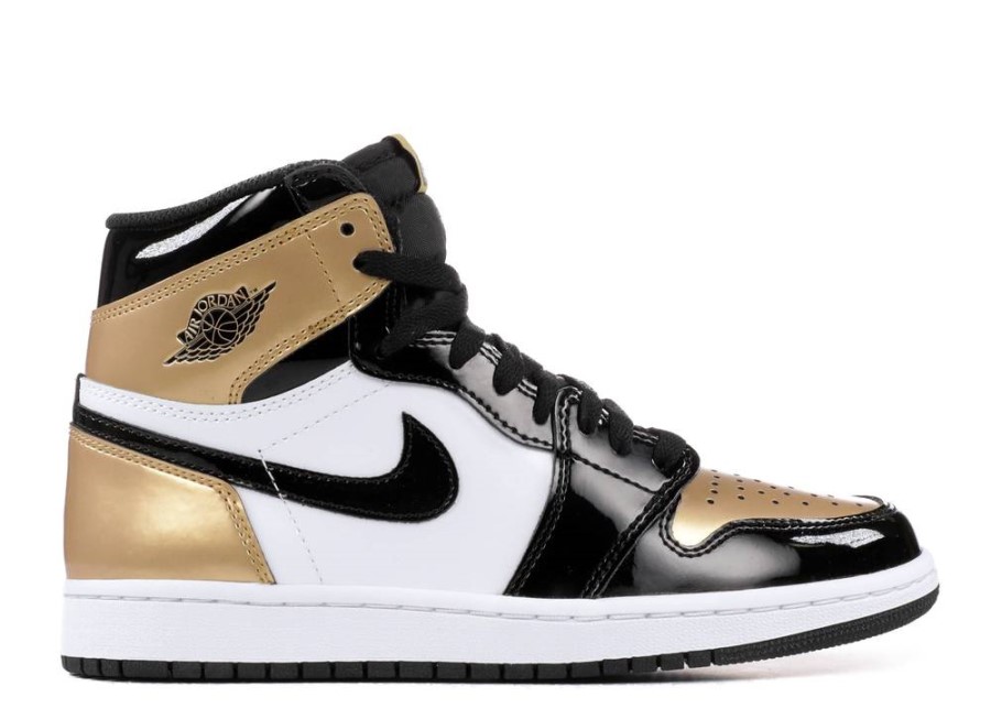 Air Jordan 1 Retro High Og Nrg Gold Toe Black-metallic