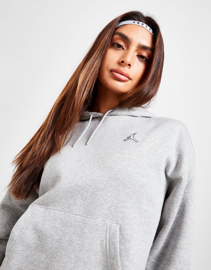 Siva Jordan Esencijalna Majica S Kapuljačom Preko Glave