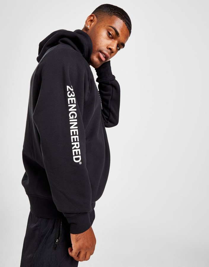 Jordan 23 Razvijena Crna Majica S Kapuljačom