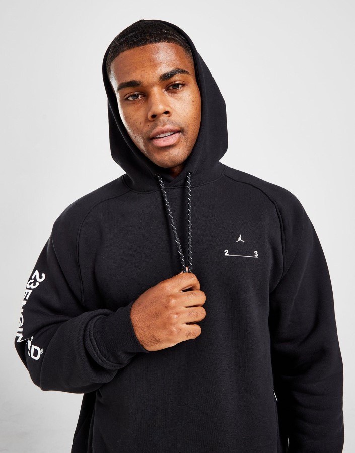 Jordan 23 Razvijena Crna Majica S Kapuljačom