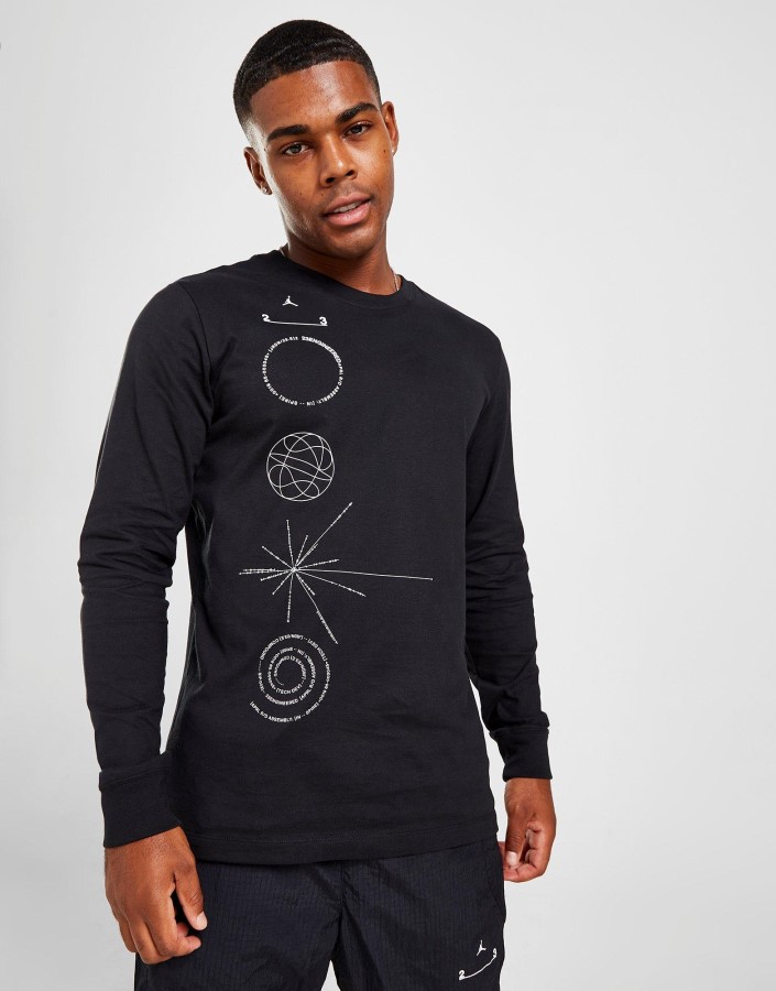 Jordan 23 Dizajnirana Crna Majica Dugih Rukava