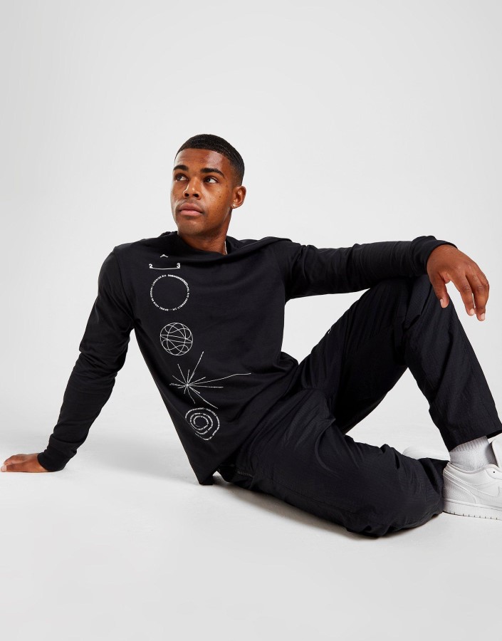 Jordan 23 Dizajnirana Crna Majica Dugih Rukava