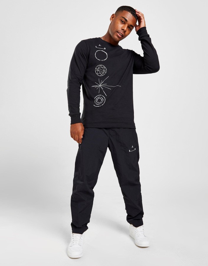 Jordan 23 Dizajnirana Crna Majica Dugih Rukava