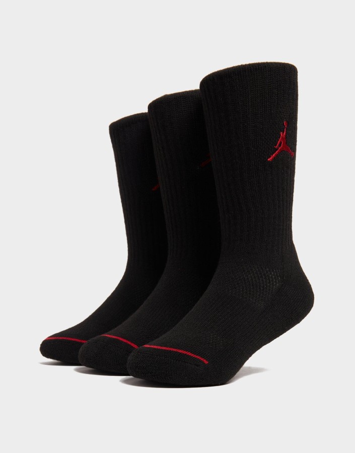 Jordan 3 Paketa Crew Socks Junior Black