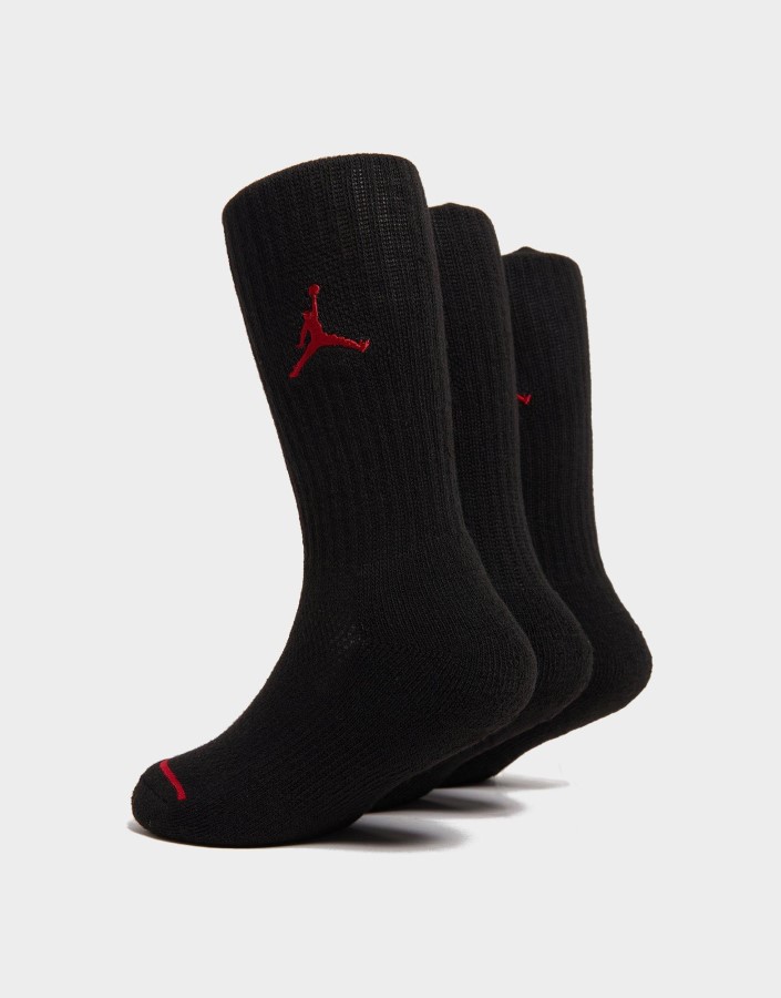Jordan 3 Paketa Crew Socks Junior Black