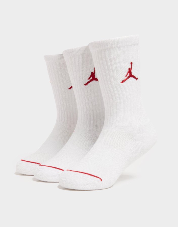 Jordan 3 Paketa Crew Socks Junior White