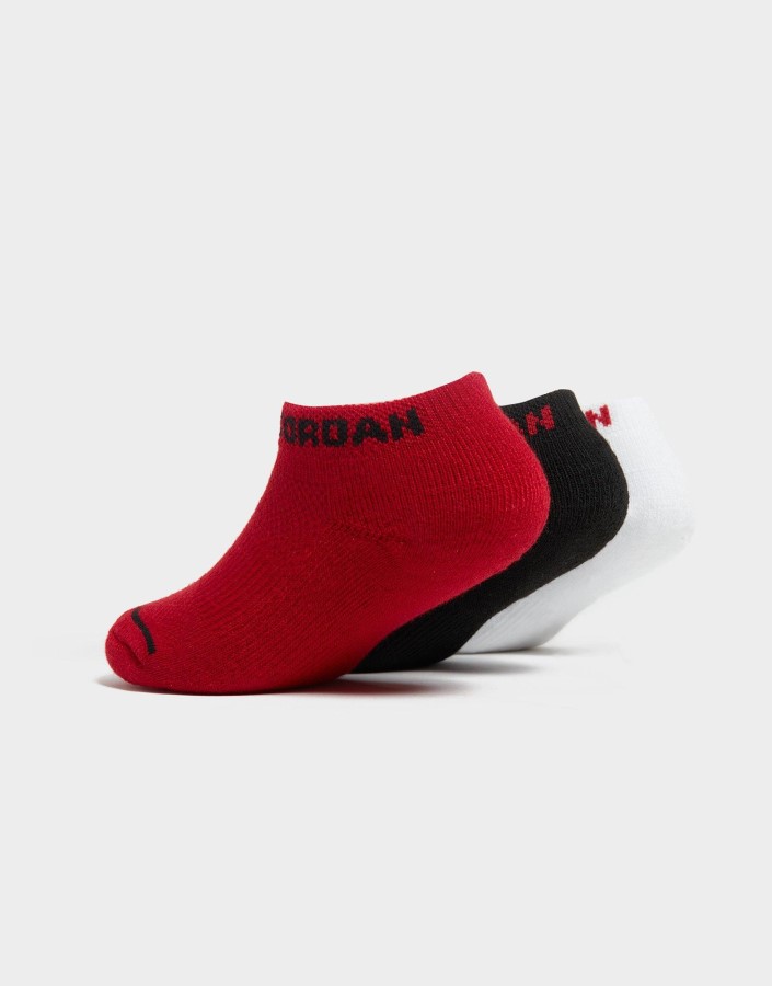 Jordan 3 Paket No Show Socks Junior Red