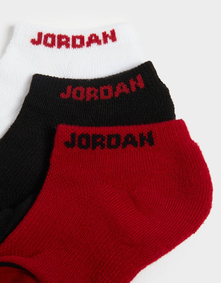 Jordan 3 Paket No Show Socks Junior Red