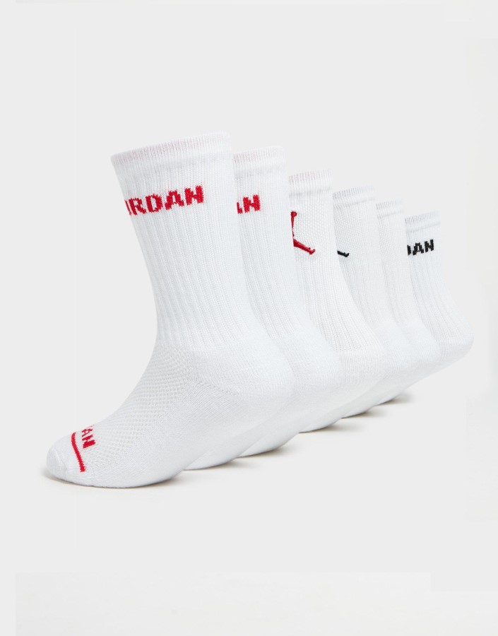 Jordan 6-pack Crew Socks Junior White