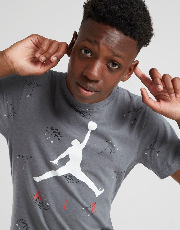 Jordan Sveobuhvatna Majica S Printom Junior Siva