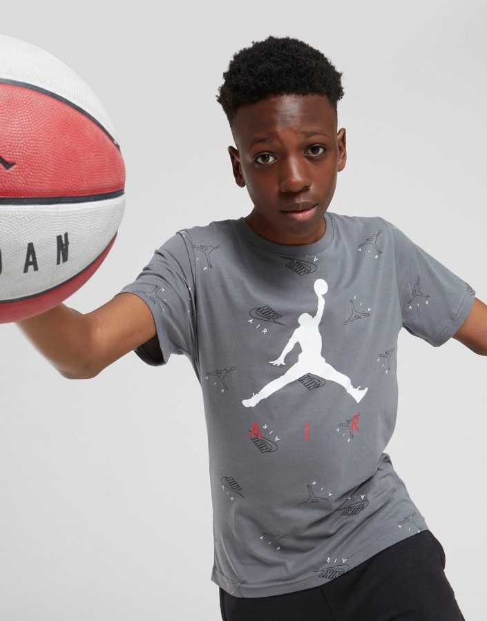 Jordan Sveobuhvatna Majica S Printom Junior Siva