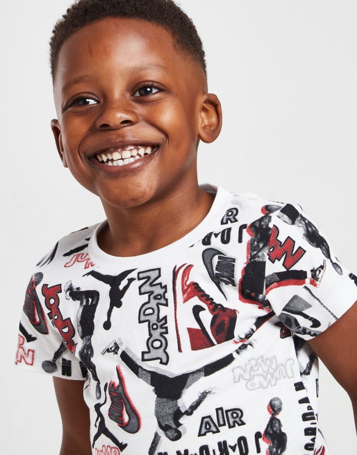 Komplet Majica I Kratkih Hlača Jordan S Cijelim Printom Za Dojenčad Bijeli