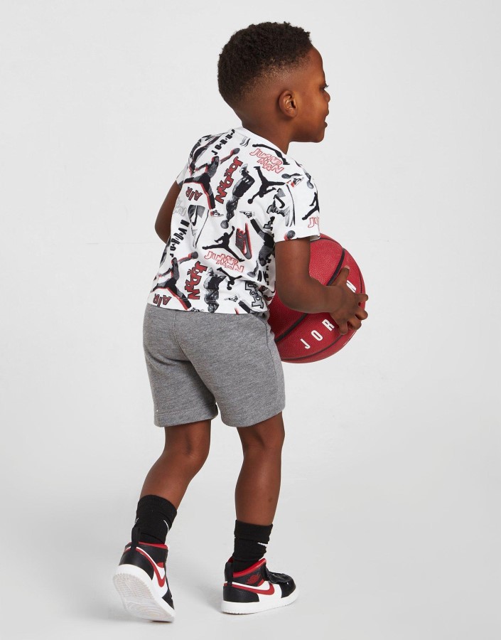 Komplet Majica I Kratkih Hlača Jordan S Cijelim Printom Za Dojenčad Bijeli