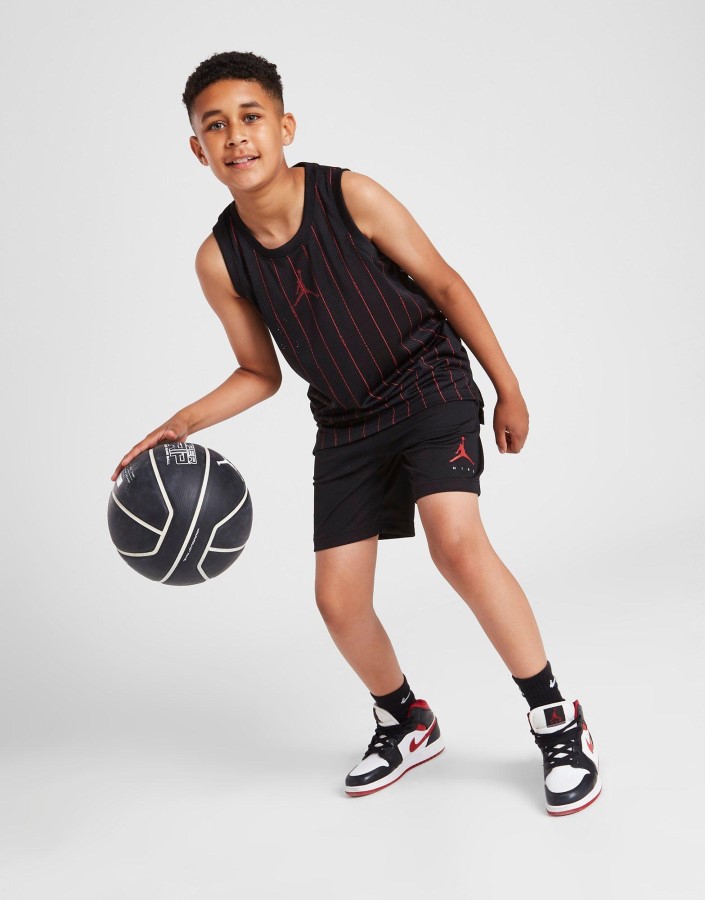 Jordan Košarkaški Prugasti Prsluk Junior Crn