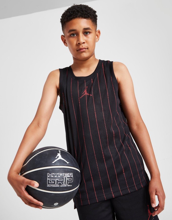 Jordan Košarkaški Prugasti Prsluk Junior Crn