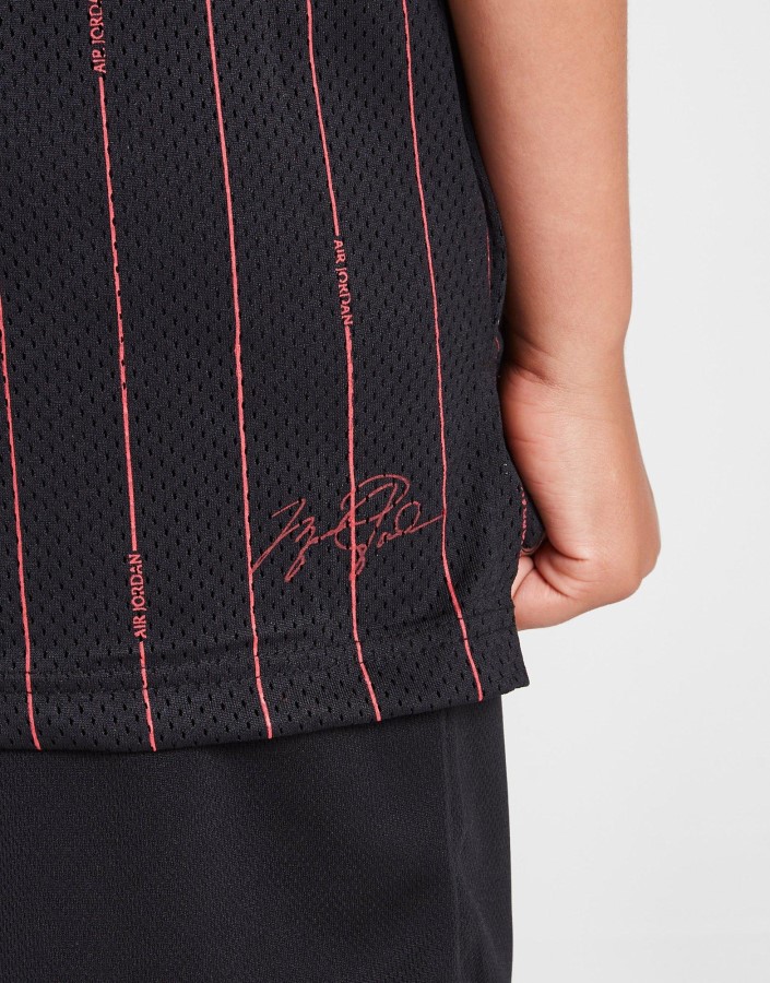 Jordan Košarkaški Prugasti Prsluk Junior Crn