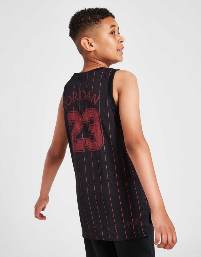 Jordan Košarkaški Prugasti Prsluk Junior Crn