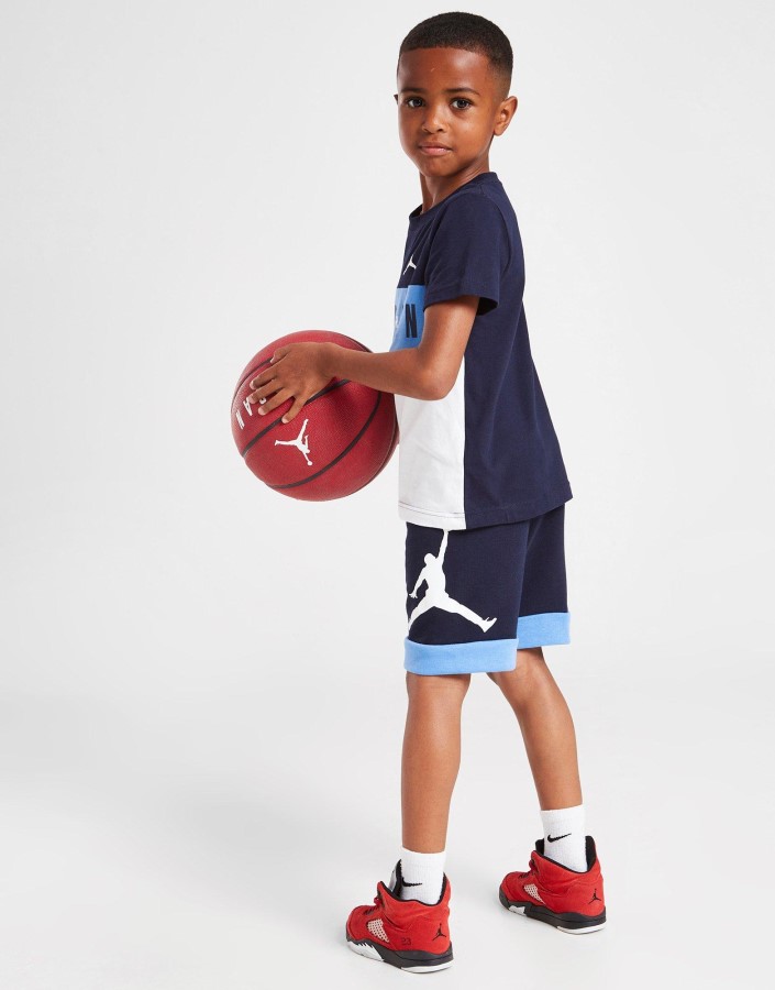 Jordan Color Block Majica/kratke Hlače Dječji Plavi Set