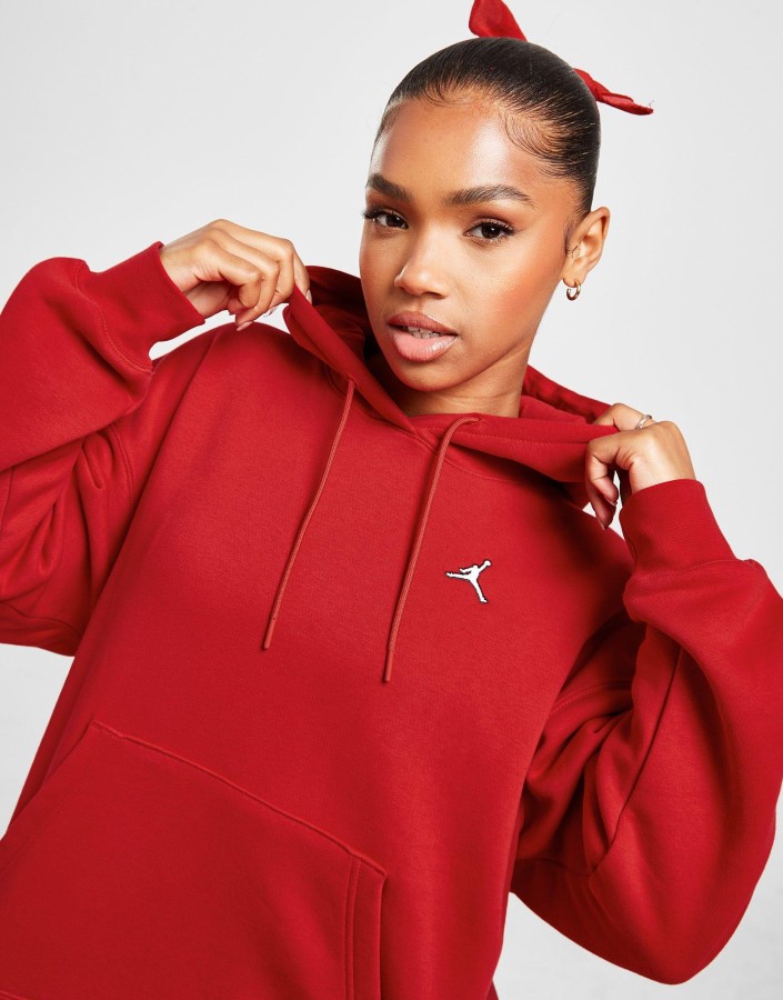 Jordan Esencijalna Majica S Kapuljačom Preko Glave Crvena