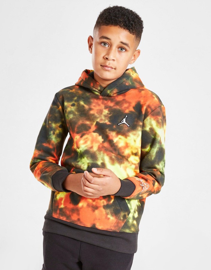 Jordan Osnove Smoke Dye Pulover Hoodie Junior Narančasta