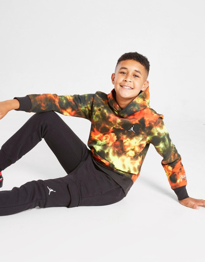 Jordan Osnove Smoke Dye Pulover Hoodie Junior Narančasta