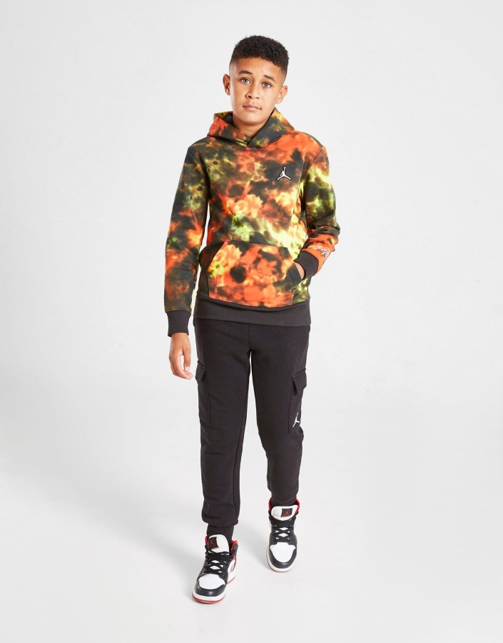 Jordan Osnove Smoke Dye Pulover Hoodie Junior Narančasta