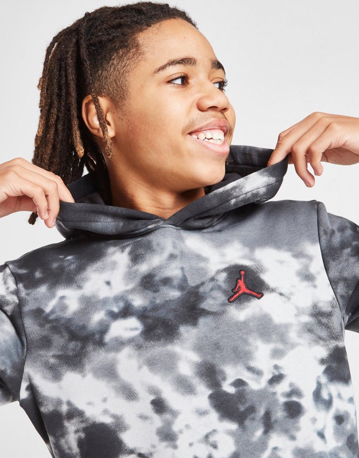 Jordan Osnove Smoke Tie Dye Majica S Kapuljačom Junior Crna