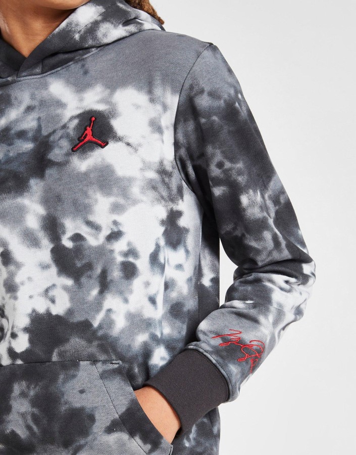 Jordan Osnove Smoke Tie Dye Majica S Kapuljačom Junior Crna