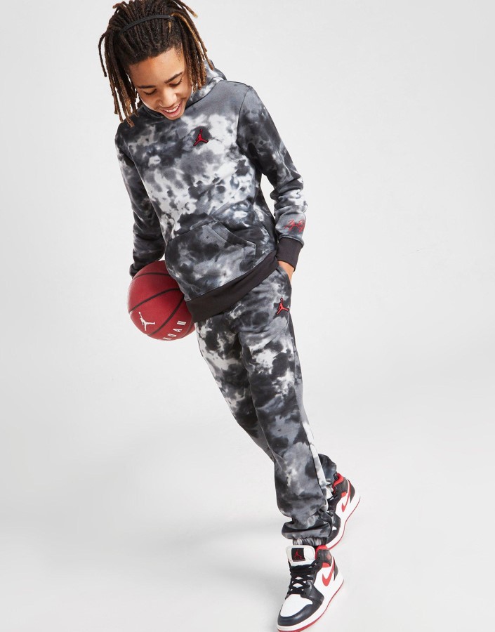 Jordan Osnove Smoke Tie Dye Joggers Junior Black