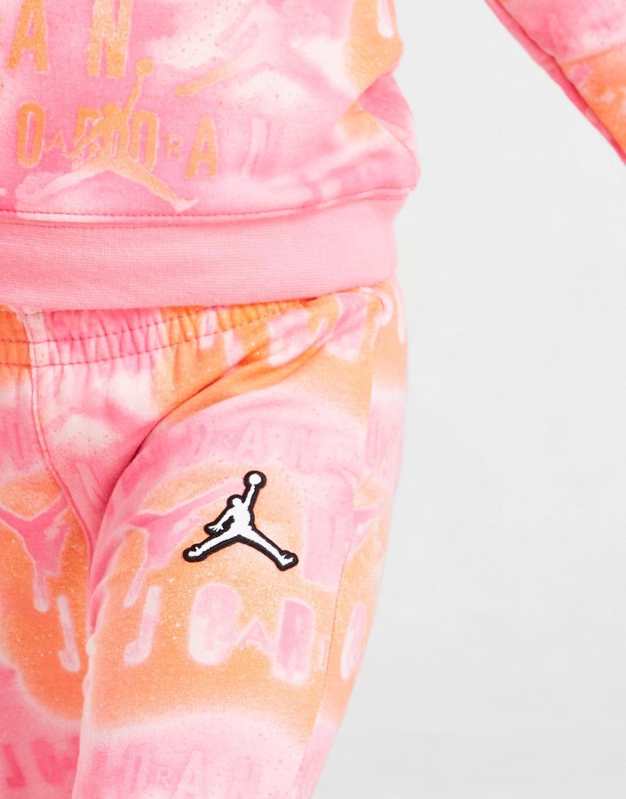 Majica S Kapuljačom Jordan Za Djevojčice S Cijelim Printom, Ružičasta