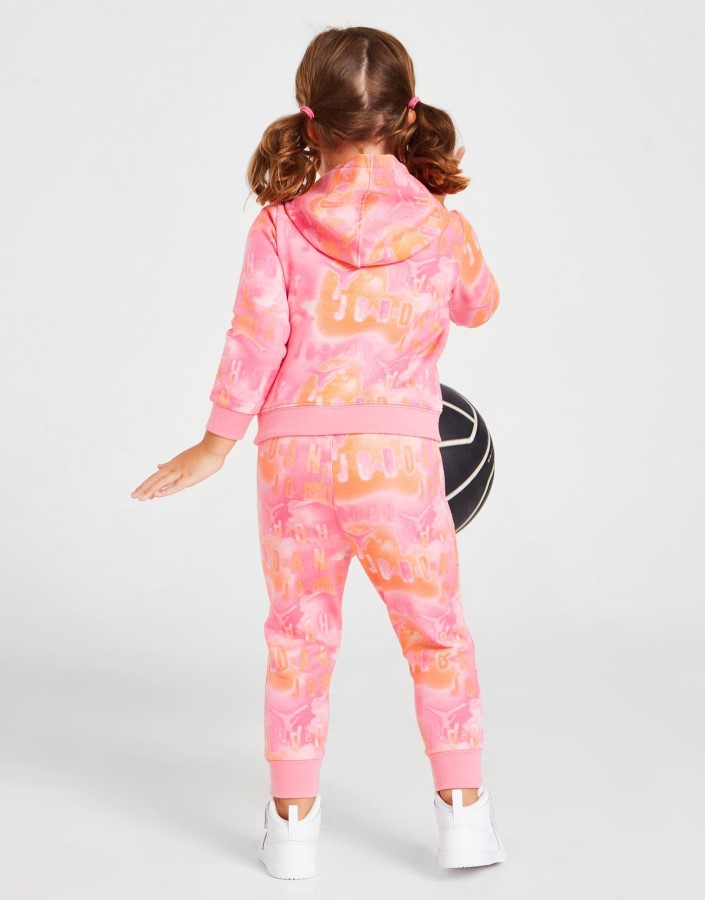 Majica S Kapuljačom Jordan Za Djevojčice S Cijelim Printom, Ružičasta