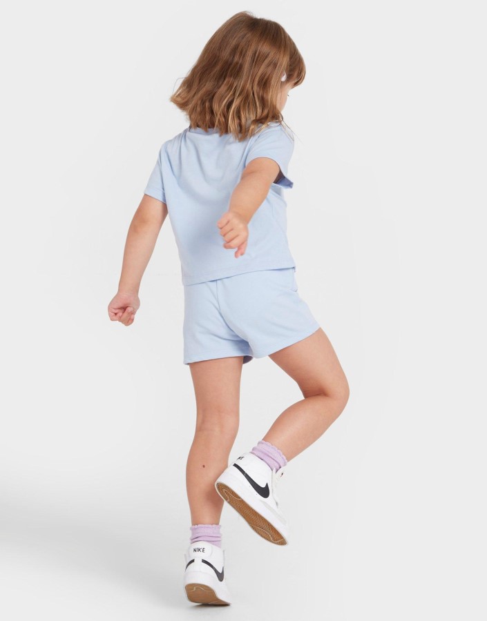 Jordan Majica Kratkih Rukava I Kratke Hlače Za Djevojčice, Dječji Plavi Set