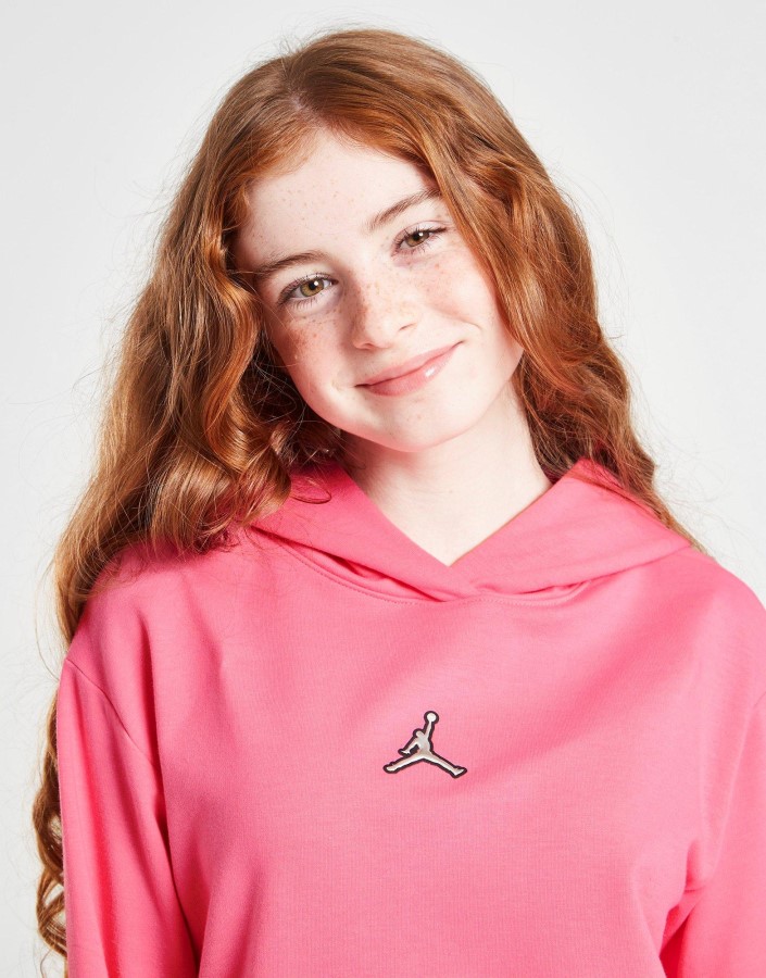 Jordan Girls' Essentials Shine Pulover Hoodie Junior Pink