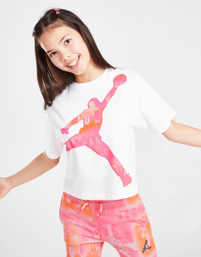 Jordan Majica Kratkih Rukava S Dečkom Za Djevojčice Junior Bijela