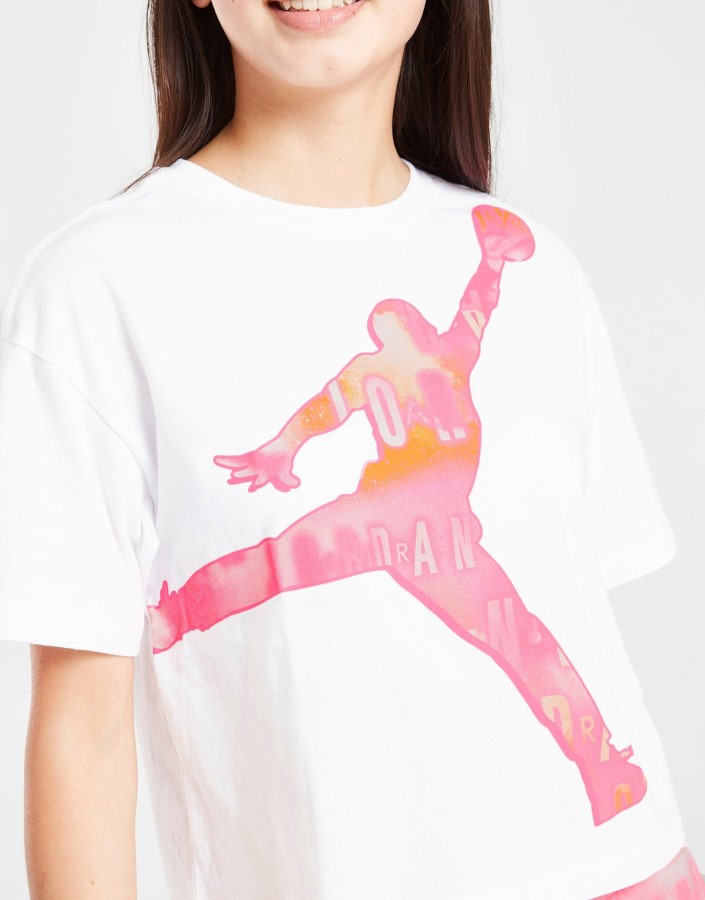 Jordan Majica Kratkih Rukava S Dečkom Za Djevojčice Junior Bijela