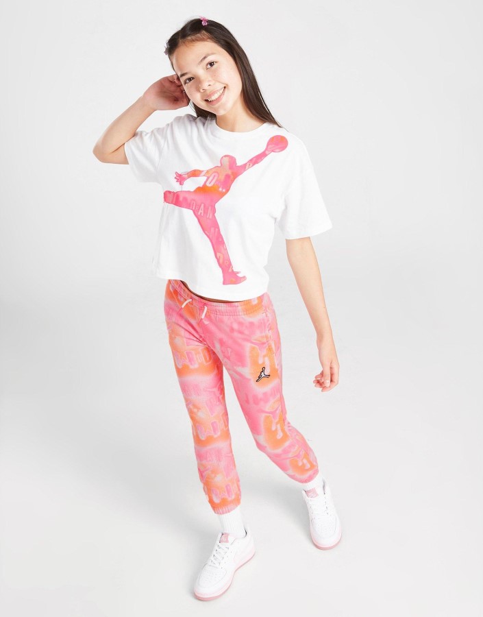 Jordan Majica Kratkih Rukava S Dečkom Za Djevojčice Junior Bijela