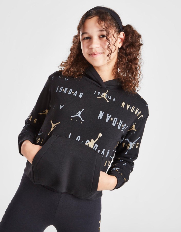 Majica S Kapuljačom Jordan Za Djevojčice, Crna, Crna