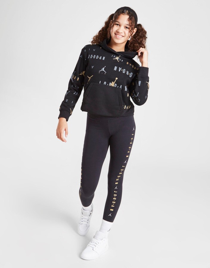 Majica S Kapuljačom Jordan Za Djevojčice, Crna, Crna