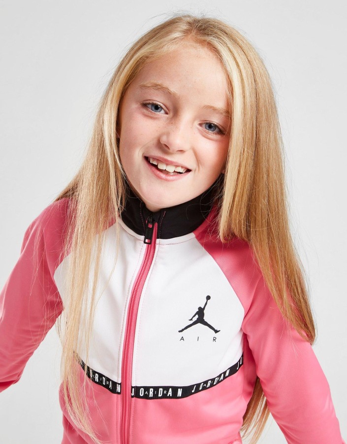 Jordan Dječja Trenirka Za Djevojčice S Poli Punim Patentnim Zatvaračem Ružičasta