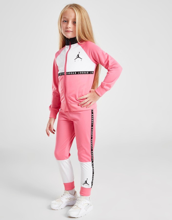 Jordan Dječja Trenirka Za Djevojčice S Poli Punim Patentnim Zatvaračem Ružičasta