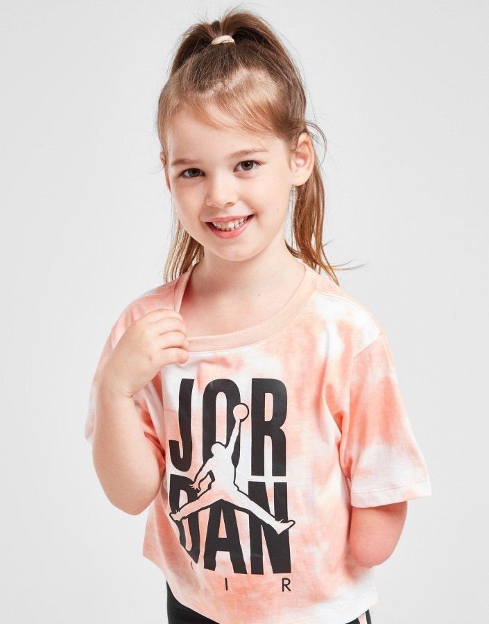 Majica/kratke Hlače Jordan Za Djevojčice Dječji Narančasti Set