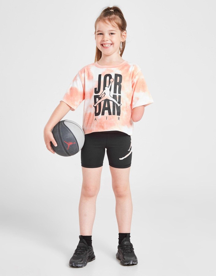 Majica/kratke Hlače Jordan Za Djevojčice Dječji Narančasti Set