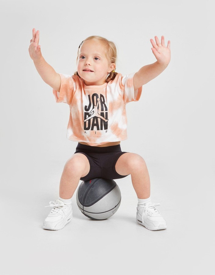 Jordan Tie Dye Set Majica/kratkih Hlača Za Djevojčice Infant Narančasta